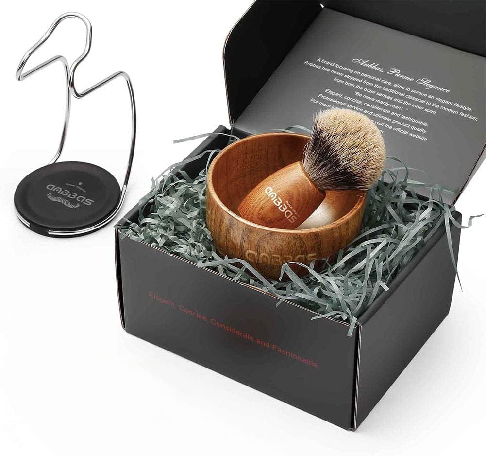 Shaping Brush Beard and Stainless Steel Razor Stand Perfect Gift for or Boyfriend Set, Brush, - Father's Day, Husband,
