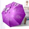 Purple Butterfly Auto Open Close Umbrella - Portable Folding Design with Iron Frame - Gift for Fans, Travelers, Daily Use1121148a