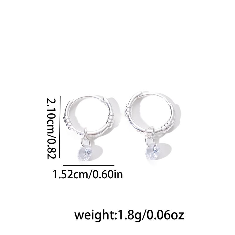 

ANENJERY Star Round Zircon Pendant Hoop Earrings for Women Men Simple Personality Simple Daily Jewelry Gifts Wholesale Party чёрный