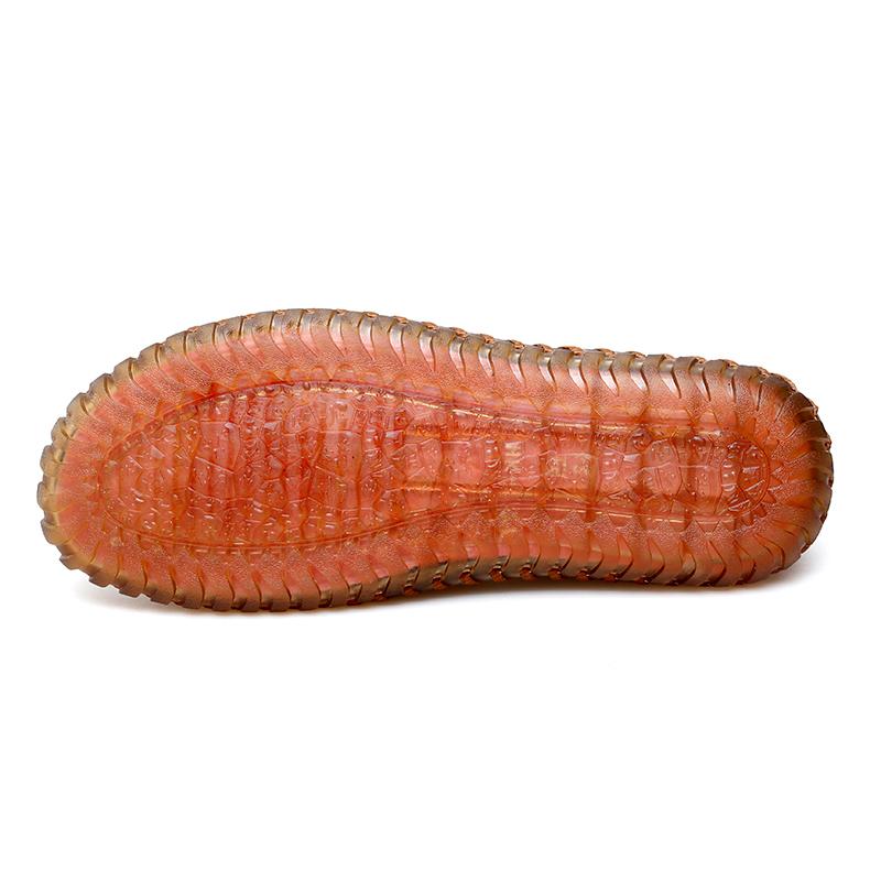 Pánské mokasíny, boty na řízení, pohodlné baleríny, ležérní nazouvací letní boty nadměrné velikosti, outdoorové boty, ručně šité zelené široké boty