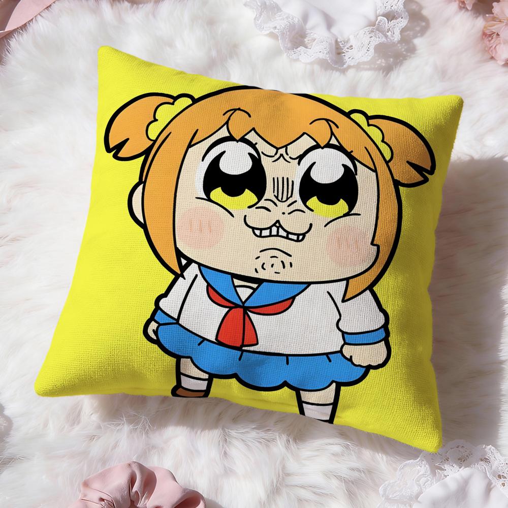 Cute Anime Pop Team Epic Cushion Cover Premium Comfort Reversible Pillow Cove -Two in One Design for Any Room & Car Interior