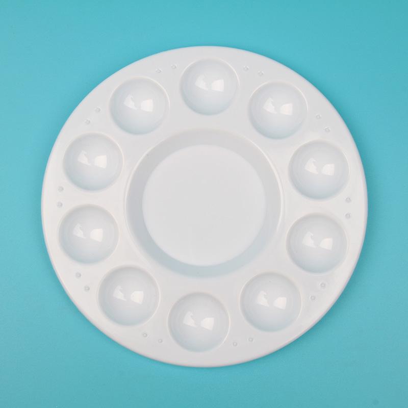 

10-Hole Thickened White Plastic Painting Palette for Children s Art