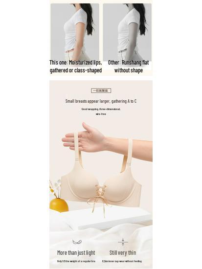 Smooth Seamless Strappy Push-Up Bra: Wirefree Support for Small Chests