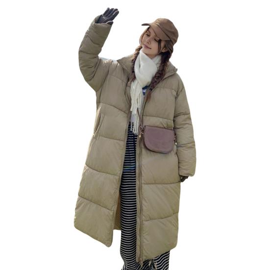 Zimní péřový kabát Zesílený Polstrovaný Stojáček Ochrana krku Kapsy Zapínání na zip Větruodolné Udržování tepla Denní oblečení za chladného počasí Bavlna