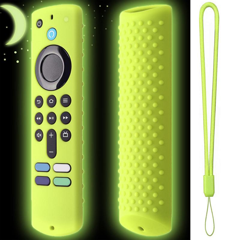 Silicone Remote Protective Case With Lanyard Shockproof Luminous Controller Sleeve For All-new Amazon Fire TV Stick 4K