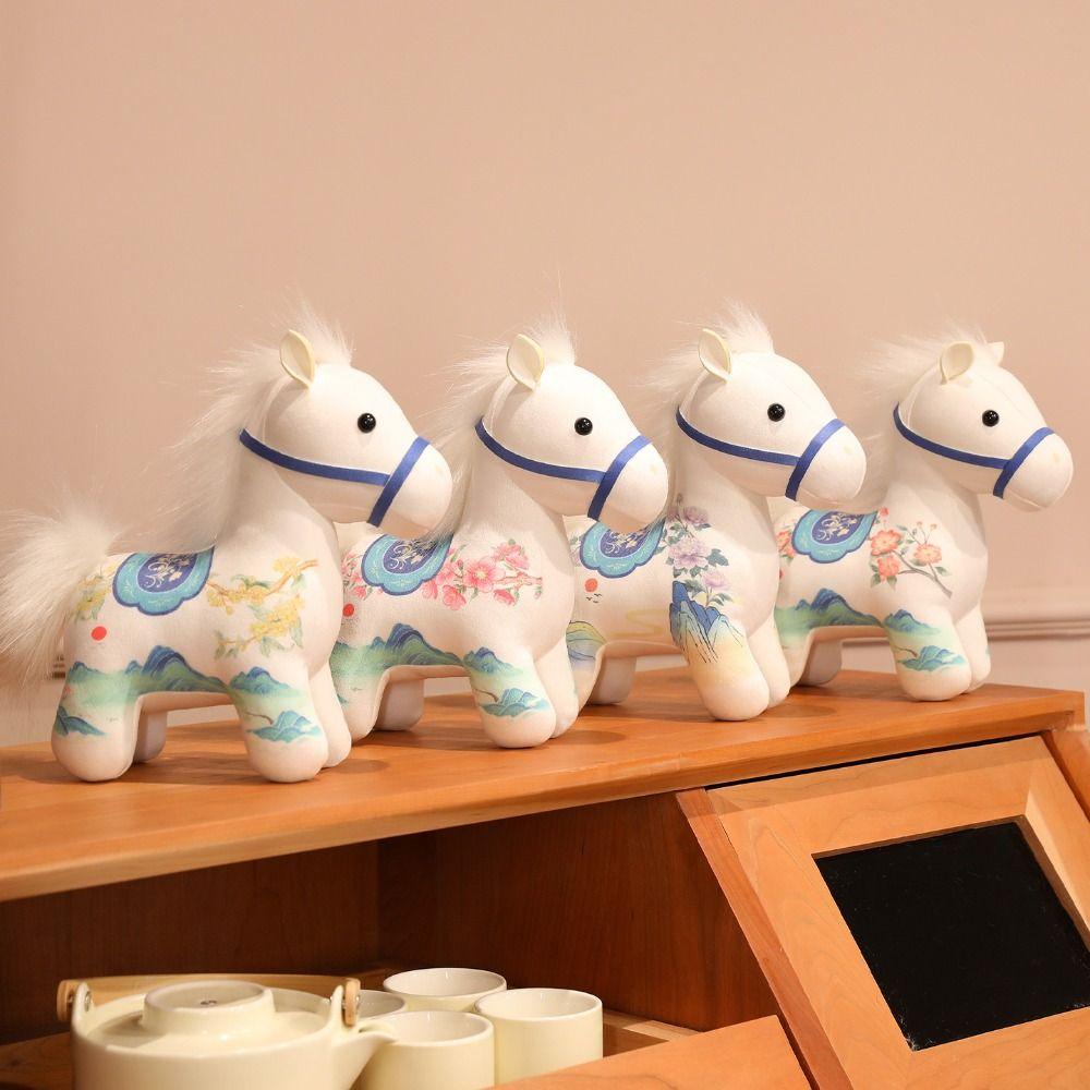 Chinese Style Cartoon Steed Doll PP Cotton Plush Horse Doll Pendant  Year of Horse