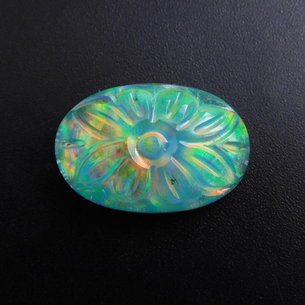 Doublet Opal Lab Created 19.5 Ct Oval Certified Beautiful Loose Gemstone