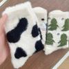 Cartoon Cute Cow Mink Velvet Socks Women Autumn Winter Soft Comfortable Mid Tube Sock Kawaii Plush Thermal Sleeping Floor Socks