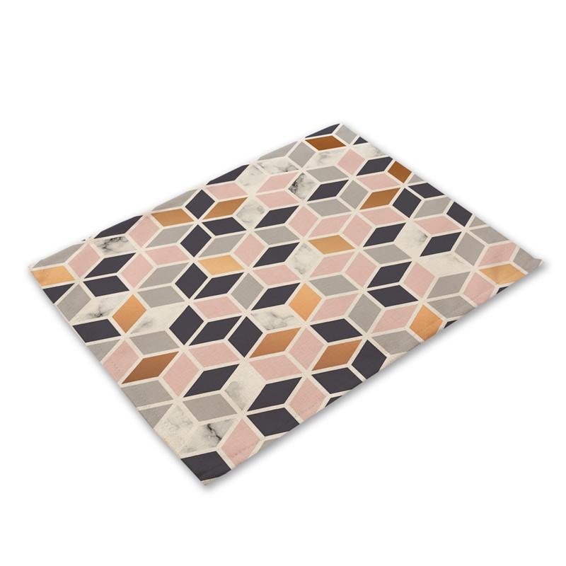 Domácí dekorace Lněné prostírání na jídelní stůl Luxusní severský geometrický vzor Kuchyňská podložka 40x30cm Podložky pod hrnky Podložky pod misky Podložka pod šálek