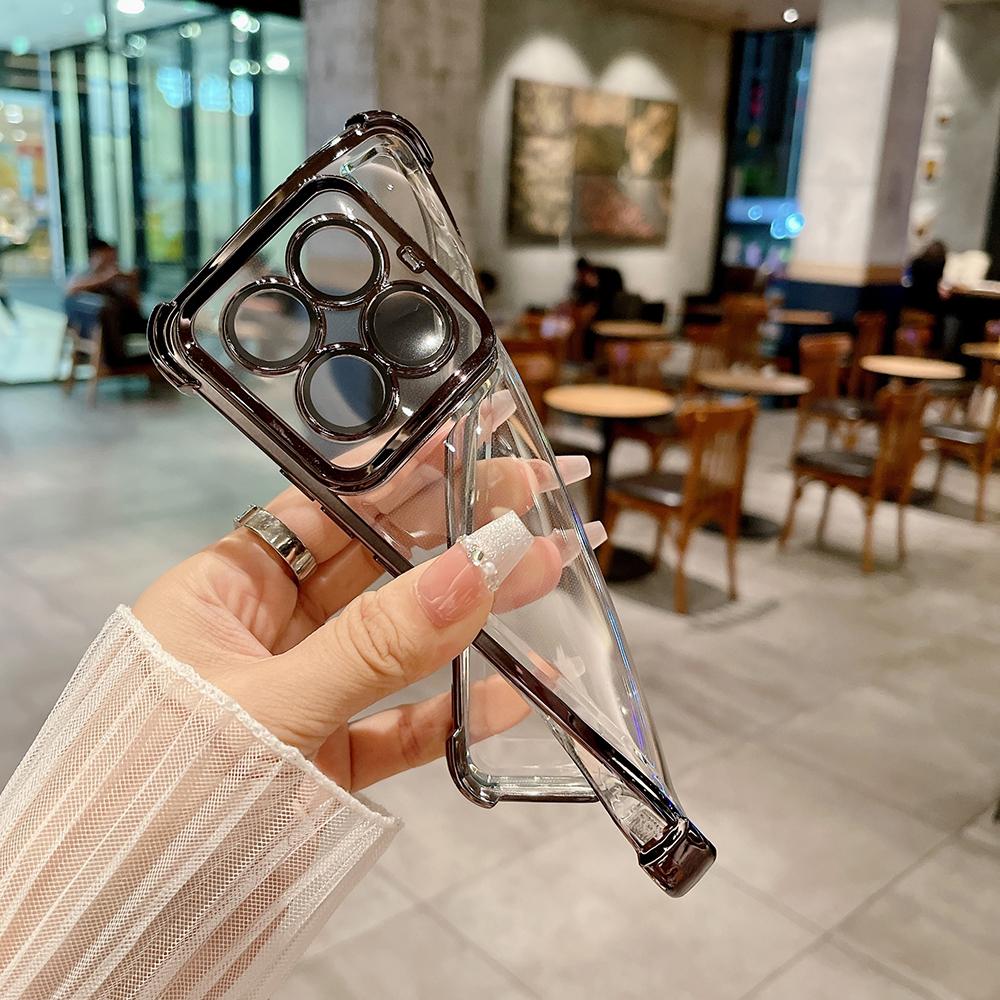 Electroplated Four Corners Anti Drop Transparent Protective Phone Cases for iPhone Samsung Huawei Honor Xiaomi Redmi OPPO Realme Vivo Infinix Tecno