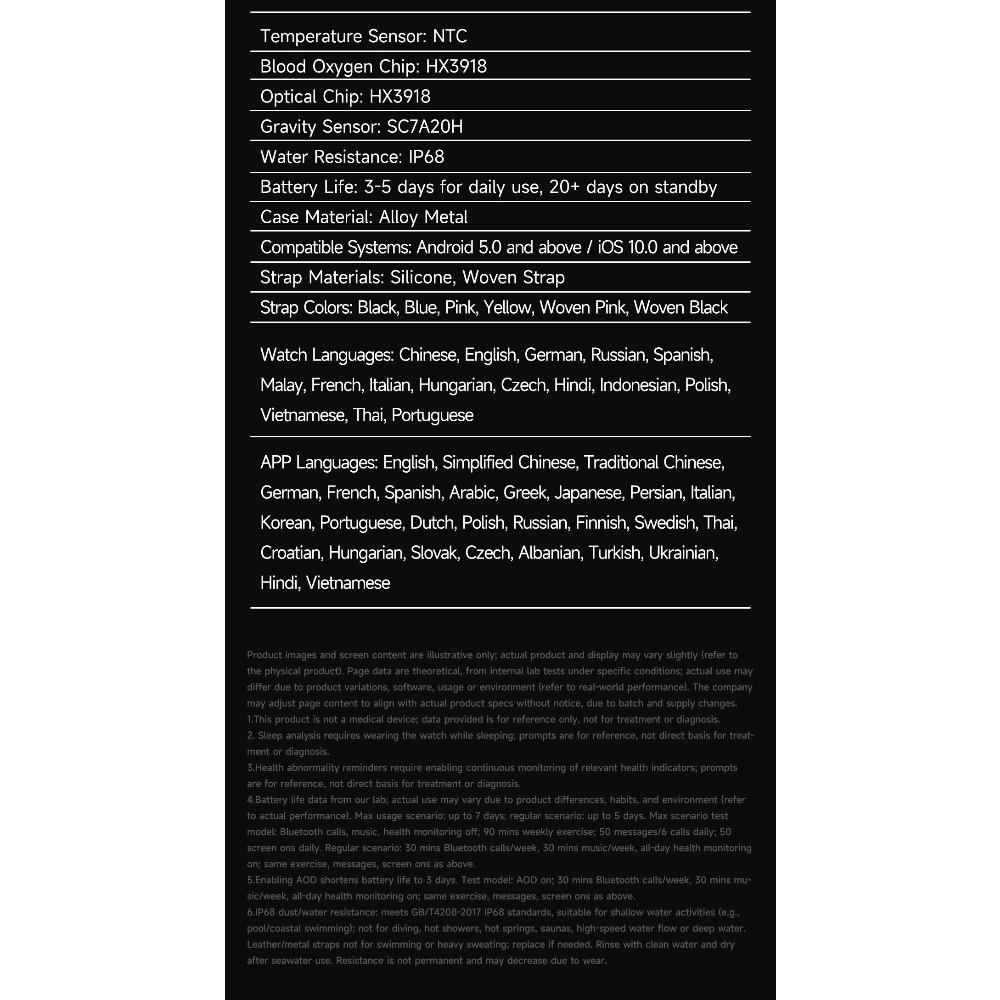 New Voice Assistant Fashion Smart Watch IP68 Waterproof Blood Oxygen Sleep Monitor 1.72''HD Screen Health Monitoring Smart Watch