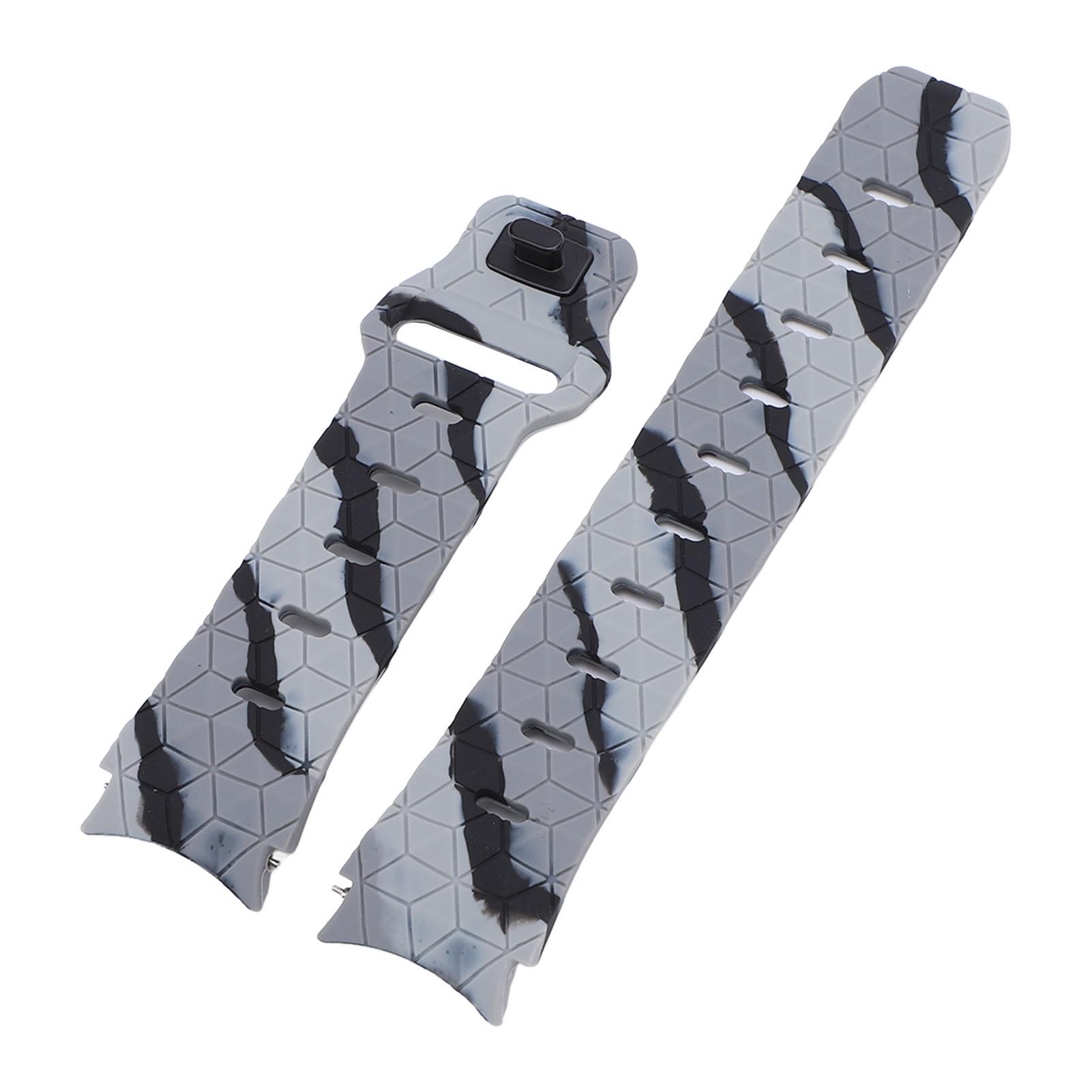 

Ремешок для часов, двухцветный, с потрескавшимся футбольным узором, сменный ремешок для Galaxy Watch 6 5 4, черный