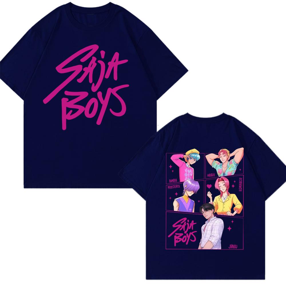 New Movie Anime KPop Demon Hunters Saja Boys Tshirt Men Women Trend Harajuku Cosplay T Shirt Loose Cozy Cotton Casual T Shirts