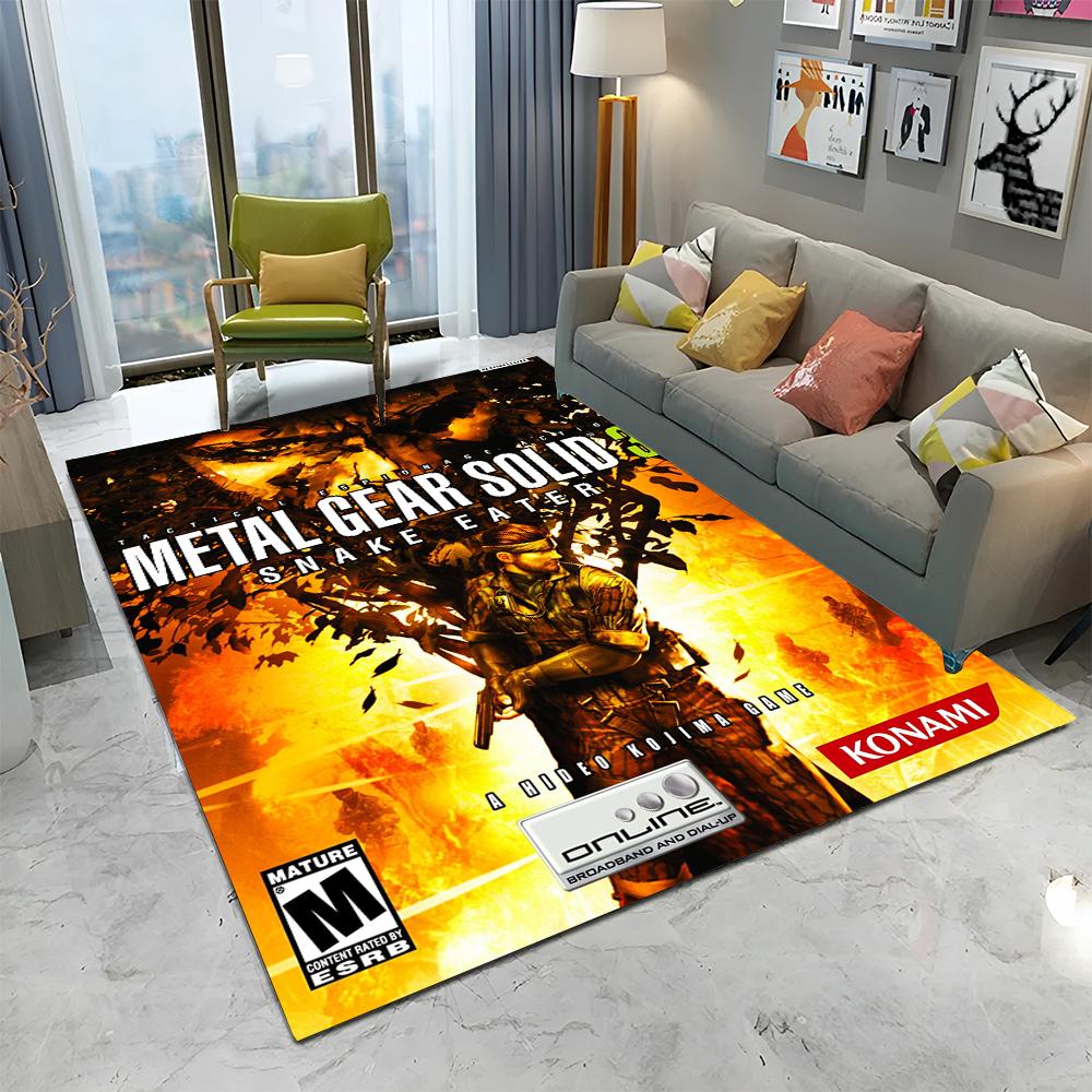 Alfombra de Dibujos Animados para Jugadores de Metal Gear Solid para Decoración de Hogar, Sala de Estar, Dormitorio, Sofá, Felpudo, Alfombra Infantil para Área de Juegos, Alfombrilla Antideslizante para Suelo