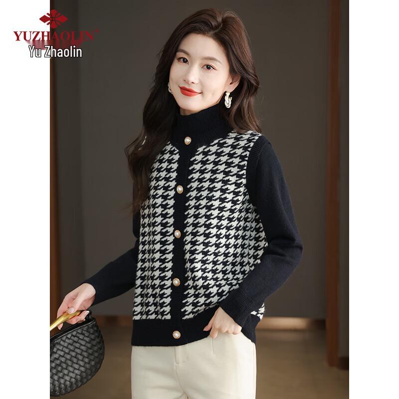Yuzhaolin Women s Plaid Knit Cardigan 2XL