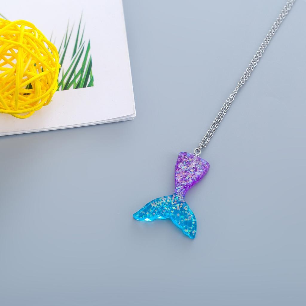 Comerț exterior transfrontalier copii coadă de sirenă fete set colier brățară inel cercei accesorii fetiță