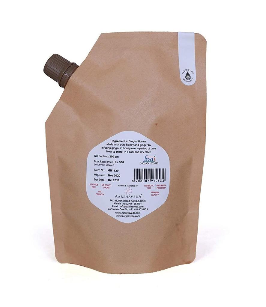 Honey with Ginger (200 G), Ginger Infused Honey, Nature's Veda