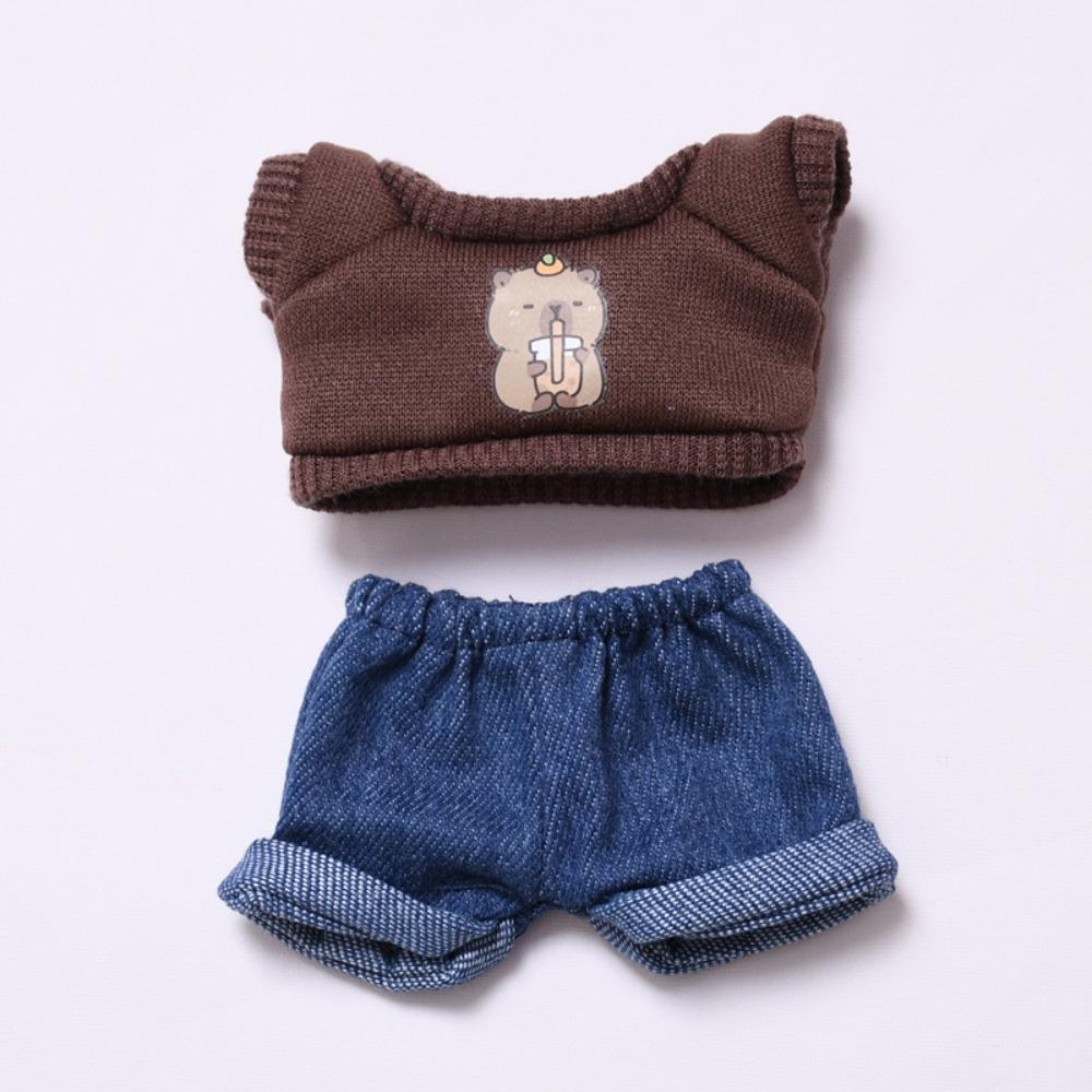 

Handmade Sitting Labubu Time Cloth 17cm Plush Dolls Clothes Cotton Doll Accessories Style 3