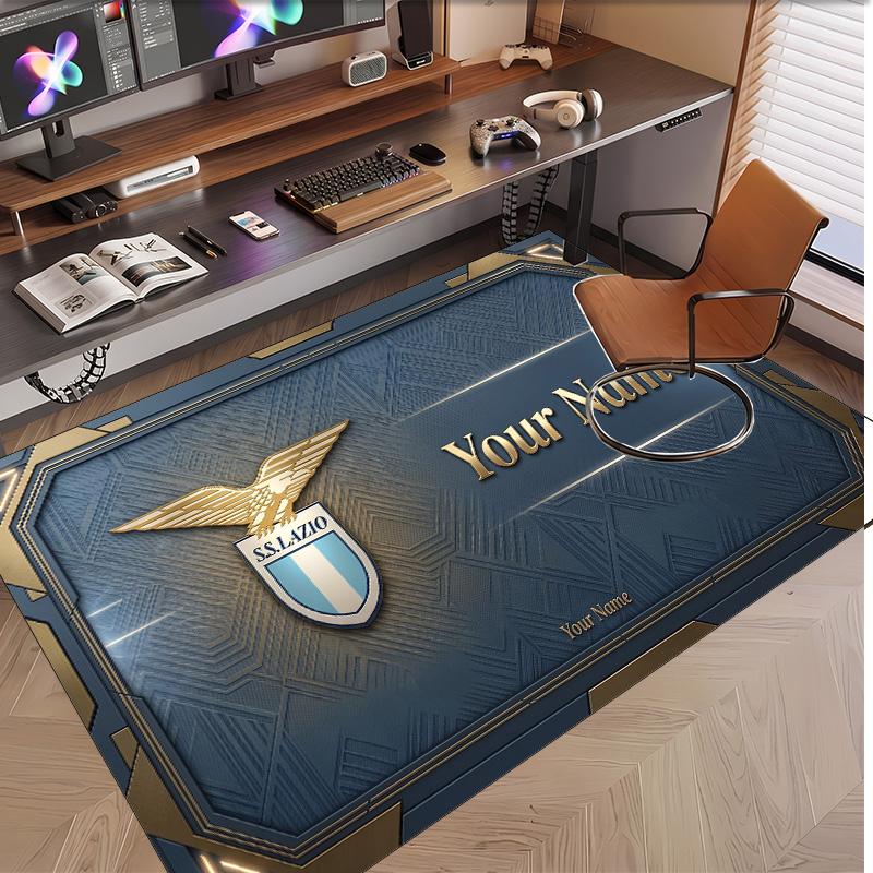 Personalized Crystal Velvet Carpet Lazio FC Pattern Non Slip Floor Rug
