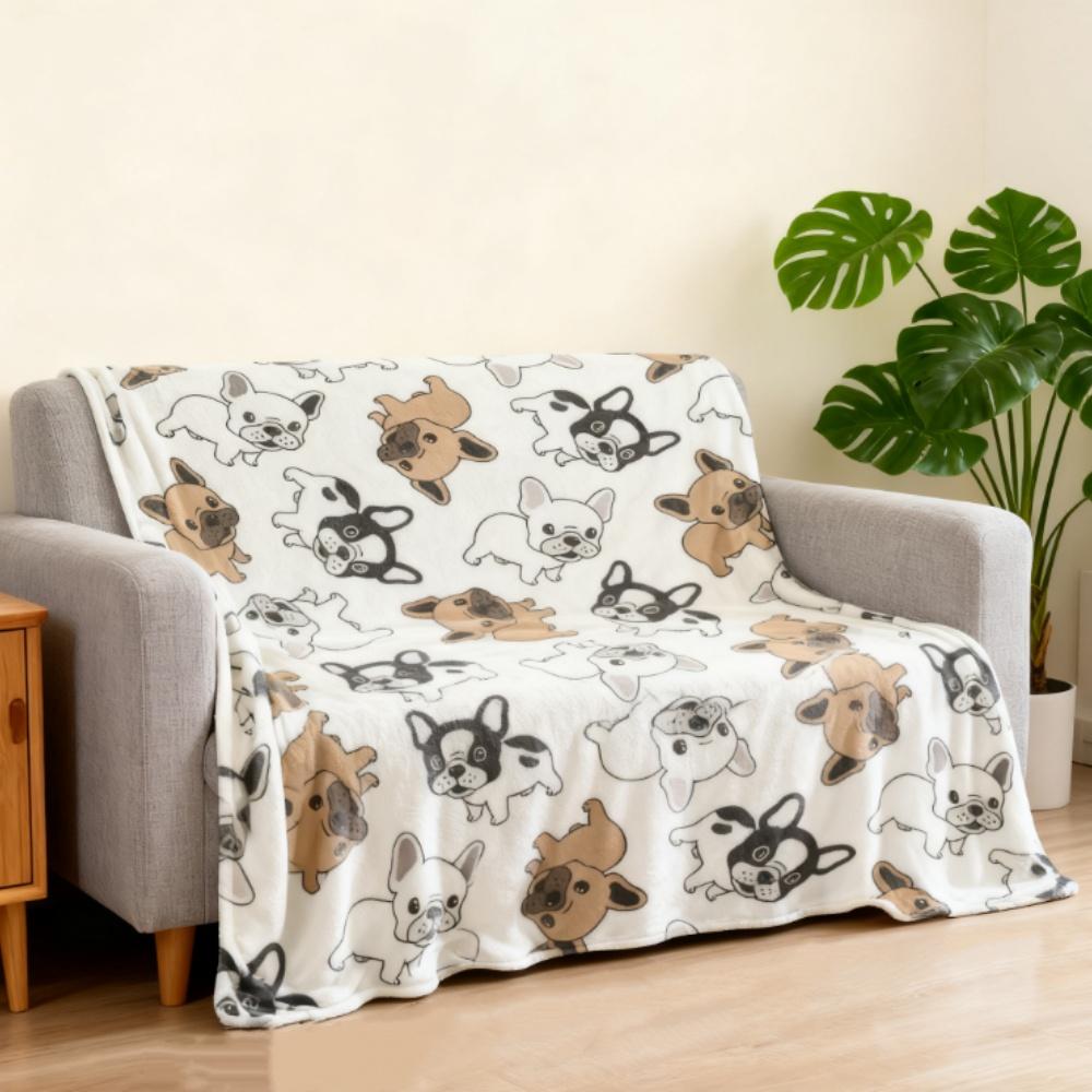 French Bulldog Themed Blanket Soft Ideal For Dog Owners And Pet Lovers Present Flat Print Design Great For All Occasions