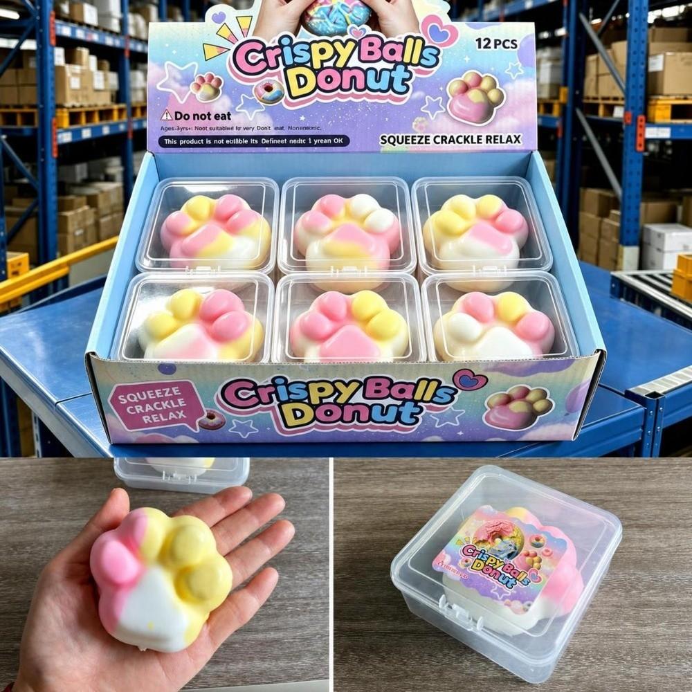 Schokoladenwachs Knackendes Quetschspielzeug Donut Knackbare Textur Knackendes Geräusch Ball Katzenpfote Knuspriges Gefühl Knusprige Stressbälle