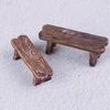 2pcs Mini Wooden Chair Stool Fairy Garden Miniatures Decor Couple Bench Action Figurine DIY Doll Houses Accesories