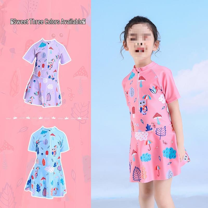 Trendy Princess Summer Swimsuit: One-piece Skirt Style for Girls