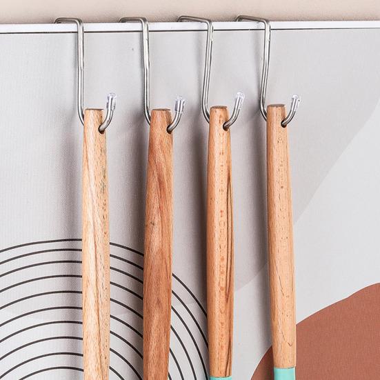 Cârlig din oțel inoxidabil, fără perforare, cârlig dublu în formă de S, bucătărie, baie, dulap, ușă, tip spate, umeraș pentru depozitare prosoape