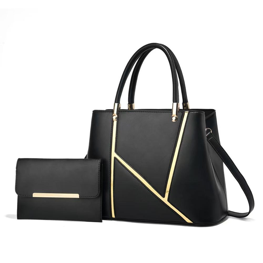 High Quality PU Leather Ladies Hand Bags Big Size Handle Design Leather Shoulder Bag Shoulder Strap Big Tote Handbag Women Girls