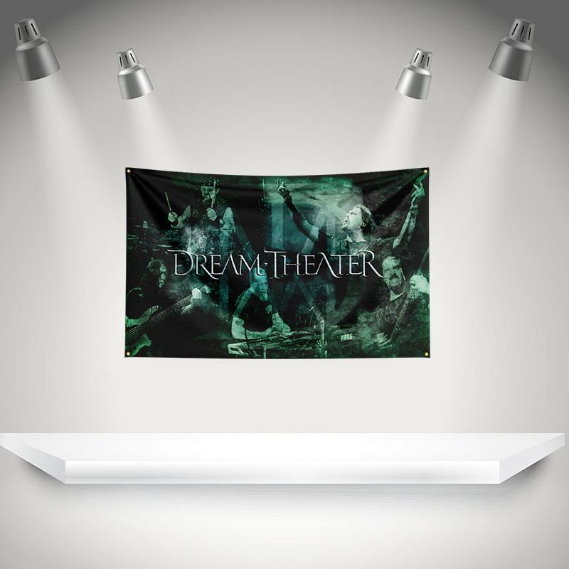 Ddream Theaters Flag Rock Music Band Banner 3x5ft With Grommets Hd Printing Tapestry Exhibition Music Band Fans Garage Decor