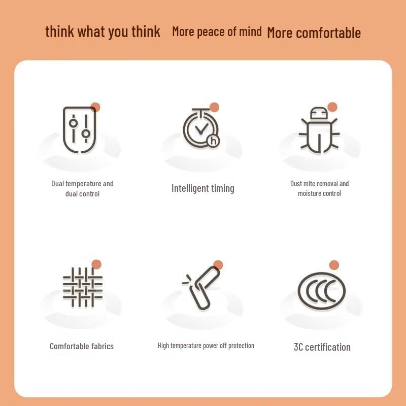 Rainbow Brushed Fleece Double Electric Blanket with Digital Display