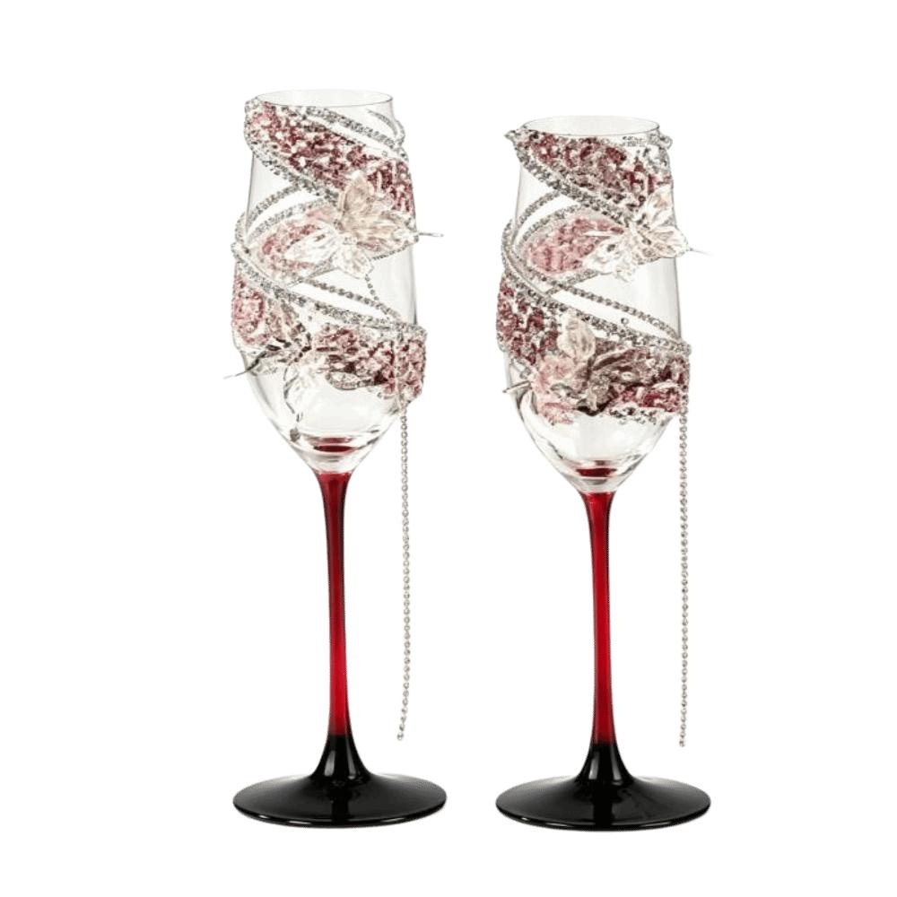 Butterfly Clear Stemmed Cup Luxury Tall Glass Gifts Crystal Glass Goblet Wedding