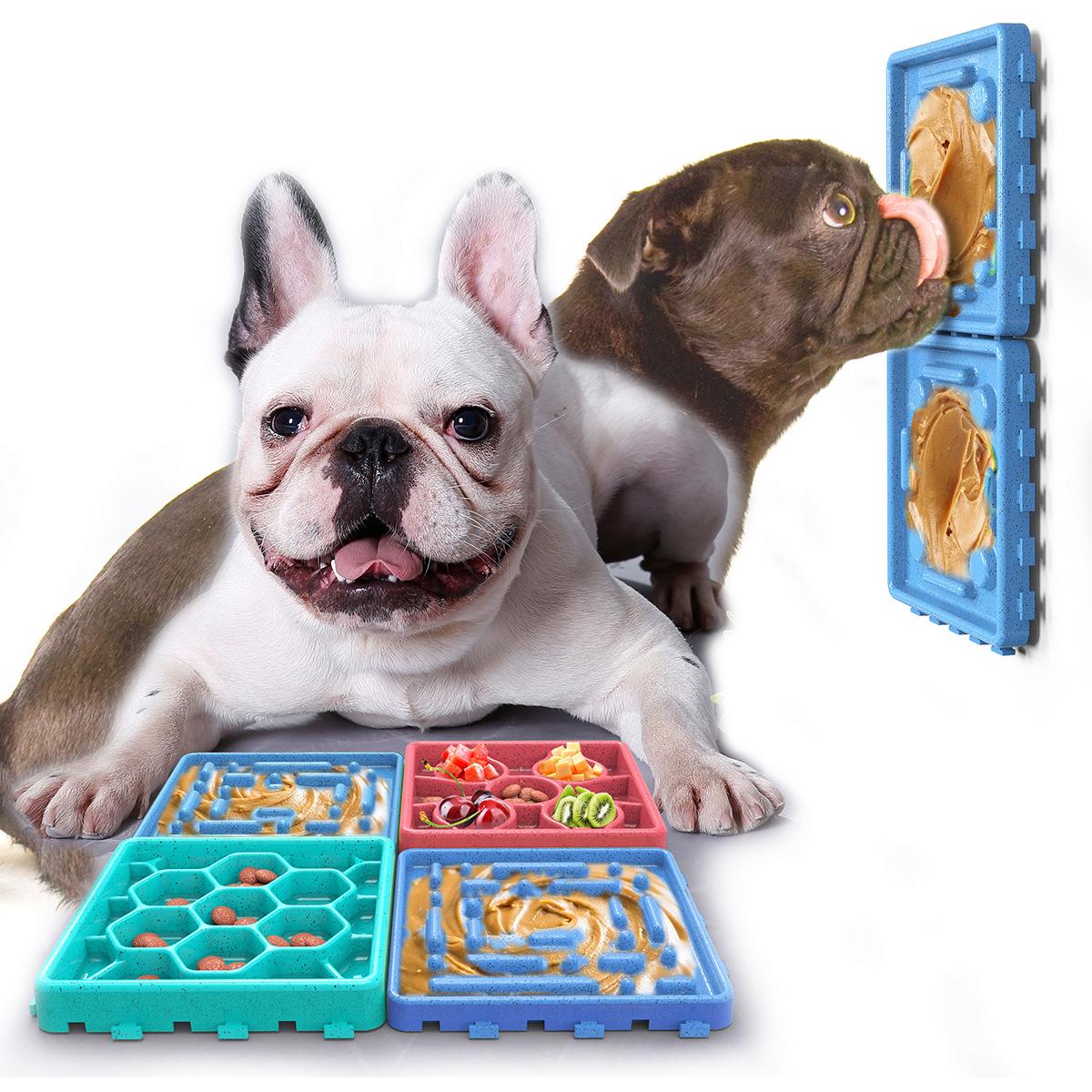 

Premium Training High Quality Dog Slow Licking Food Bowl Slow Feeder Pet Accessories with Suction Cups Slow Feeder Dog Bowls Bathing Grooming and синий