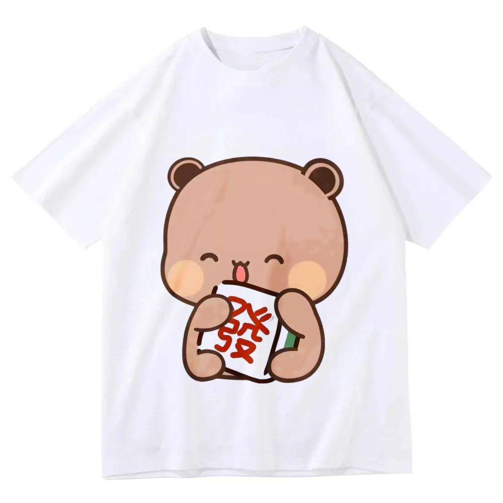 Bubu Dudu T-Shirt Damen Designer Anime Niedliches Mädchen Muster Lustiges Harajuku T-Shirt Sommer Lässig Atmungsaktives Lockeres Oberteil