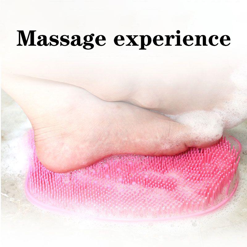 Fottvättverktyg, lat person, fotborste, sula massagedyna, hushållsfotsvamp för badrum, sugkopp med halkfri bälte