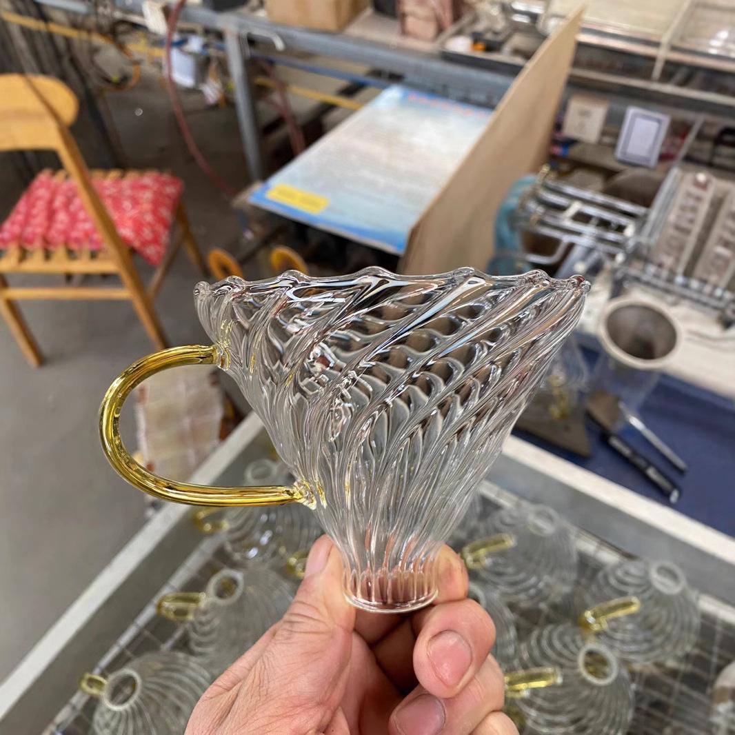 Спиральная стеклянная кофейная воронка V60 кофейная фильтр-чашка стеклянная воронка single