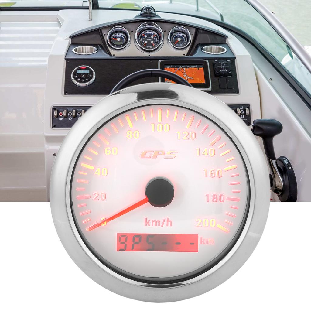 3.3in GPS Speedometer 0‑200KMCelsiusH Speed Gauge with Backlight IP67 Waterproof for Car Marine Boat Yacht