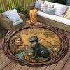 Egpytian and Roman Round Area Rug,Carpet Rug for Living Room Bedroom Sofa Playroom Decor,Non-slip Floor Mat