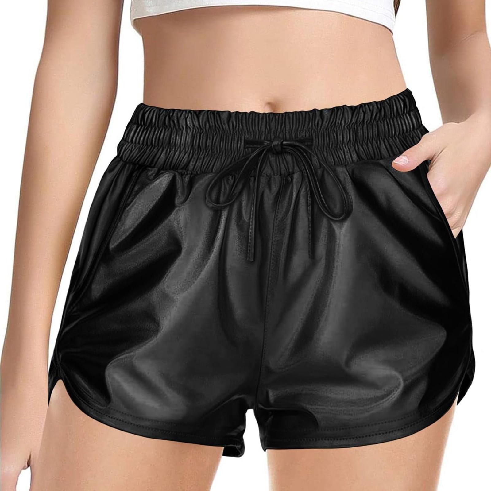 Летние кожаные штаны для мальчиков и девочек, шорты три четверти, боксеры, модные шорты 110 чёрный