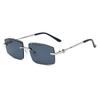 Kajia fashion frameless trimmed metal square retro sunglasses casual versatile European and American trend sunglasses