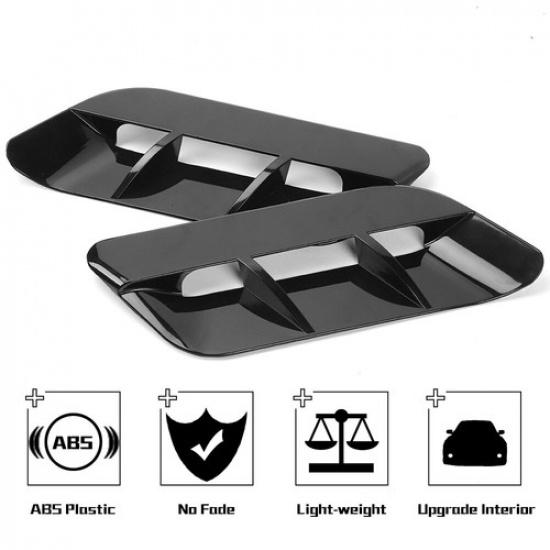 ABS Black Hood Scoop Air Intake Vent Trim Cover Decor For Dodge Challenger 2015+