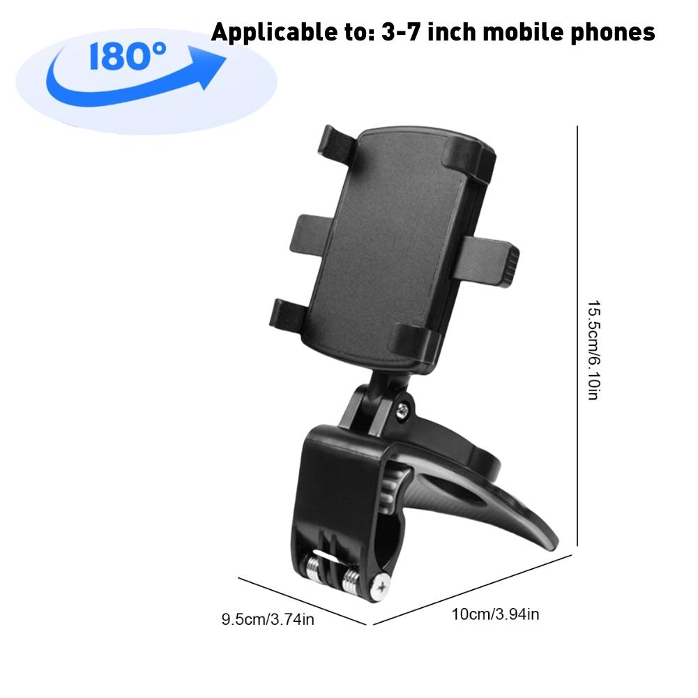 Car Phone Holder 360/180° Rotating Multi-function Instrument Cluster Phone Holder Foldable Rearview Mirror Navigation Bracket