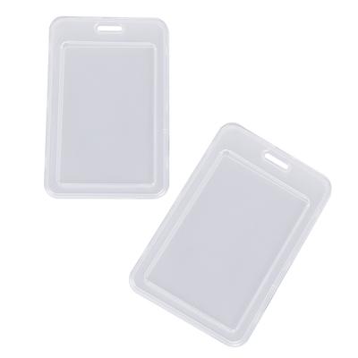 2 szt. Proste przezroczyste plastikowe etui na wizytówki, uchwyt na karty bankowe