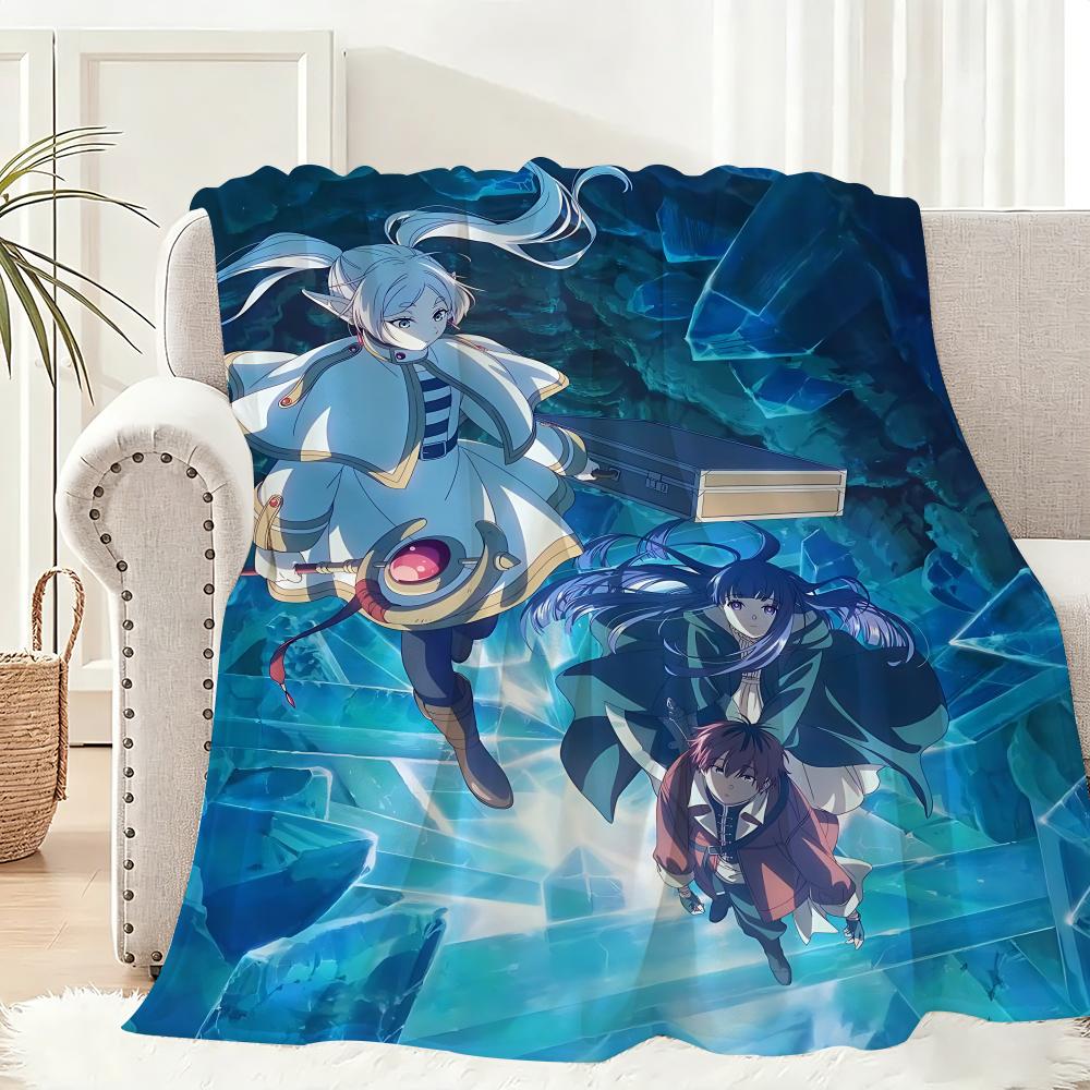 Anime FriERen Throw Lightweight 240g Flannel Blanket Soft Skin-friendly for Summer Cooling