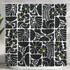 Retro Flower Plant Geometric Aesthetic Shower Curtain Bathroom Decoration Abstract Colorful Flower Shower Curtain 180x180cm