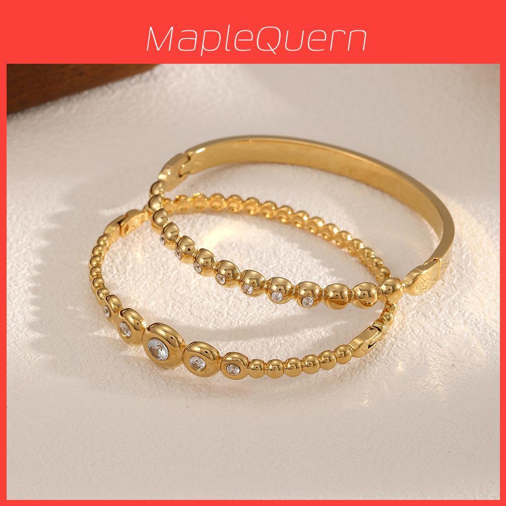 Stainless Steel Diamondinlaid Bracelet For Women With Geometric Design Stylish Summer Accessory