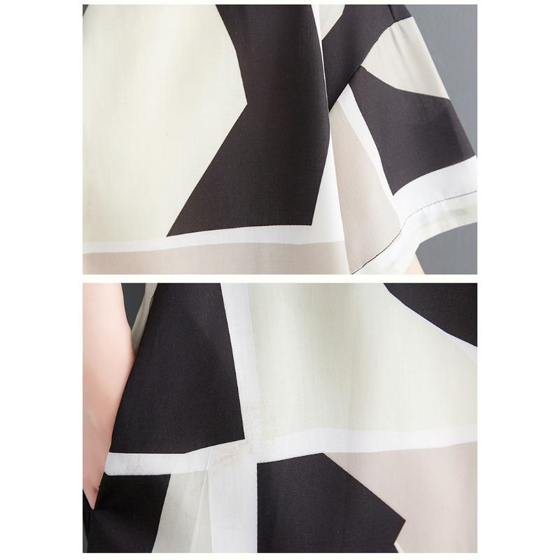 DIMANAF Plus Size Loose Dress Printing Women 2025 New Summer Casual Buttons Basic Style Shirt Dress Maxi