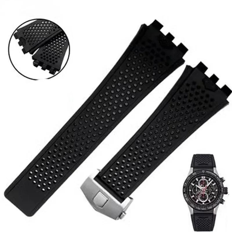 Gloednieuwe siliconen horlogeband voor TAG HEUER Carrera Series horlogeband voor heren concave convexe interface horlogeband armband