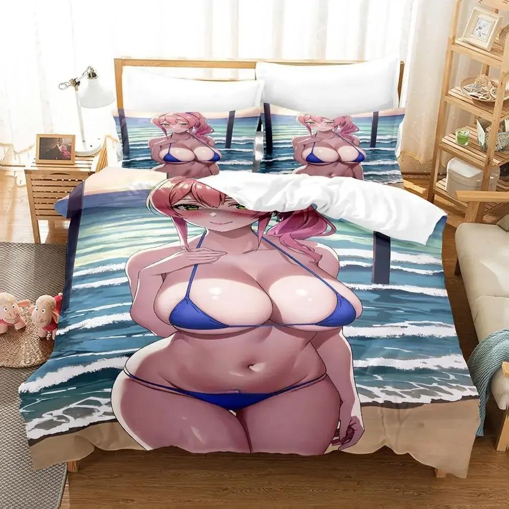 New 3D Print Sexy Lactating Girl, Young Woman Large Chest Bedding Set Anime Three-piece Set Adult Kid Bedroom Duvet Cover Sets