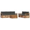 Outdoor Sofa Set with Cushions 6 Pcs Natural and Anthracite